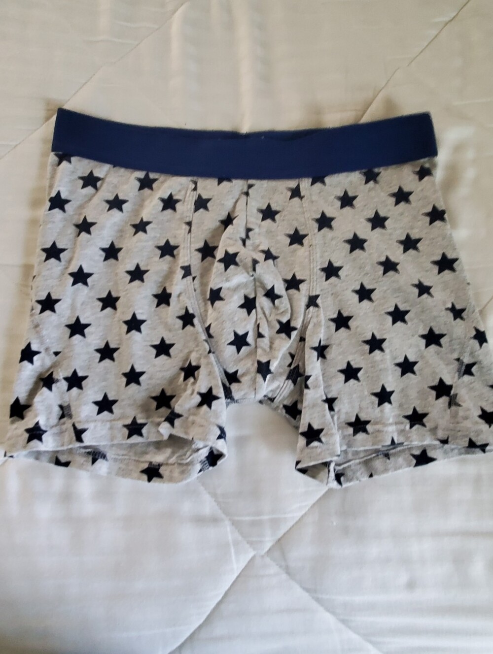 H&M Gray Boxer Briefs with Navy Star Print